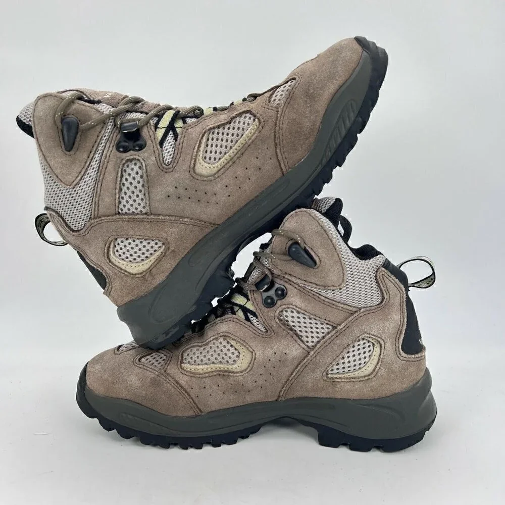 Vasque Breeze Gray Tan Youth Waterproof Suede Hiking Boots Trail 7201 Size 3